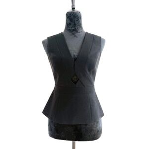 BCBG Structured Black Cutout Top